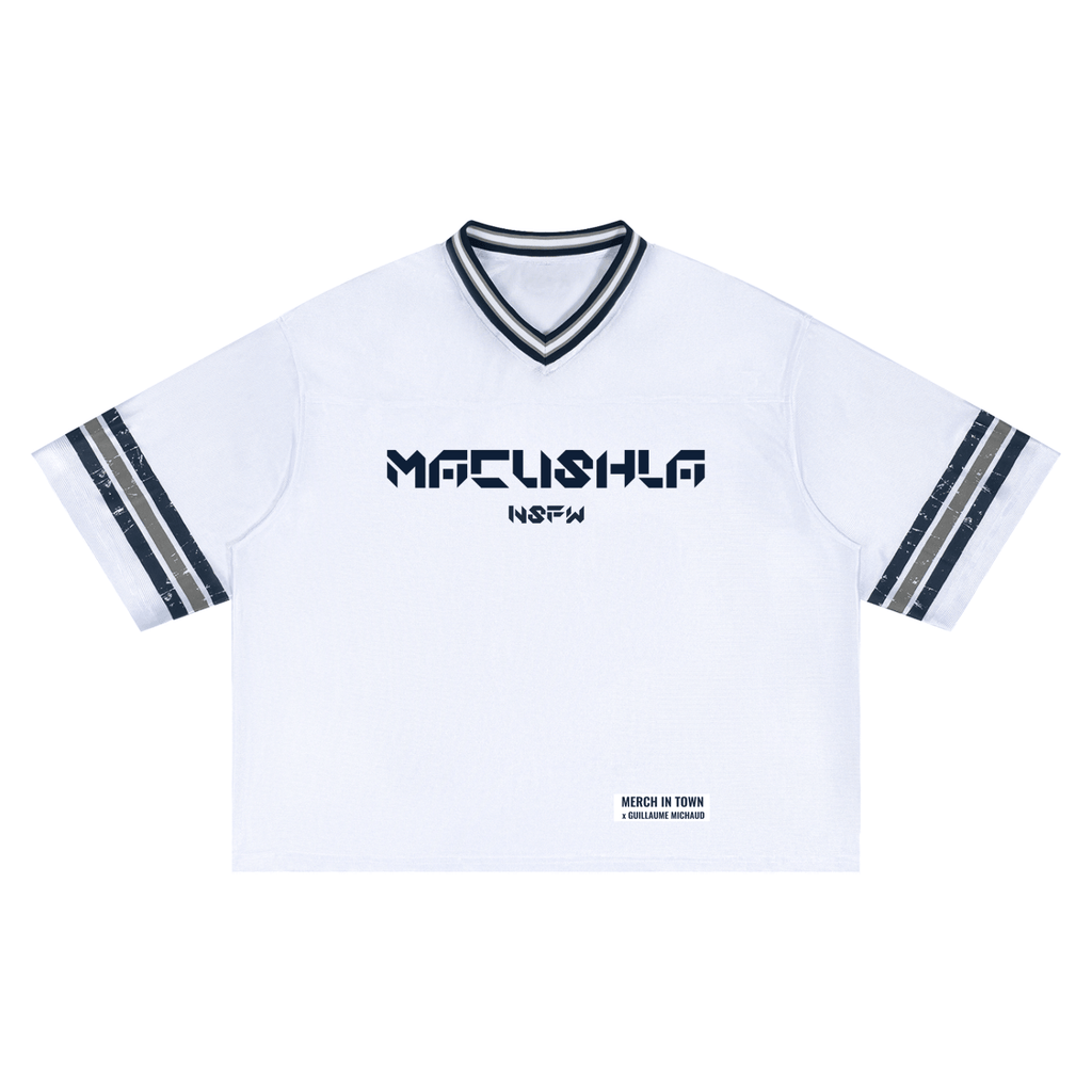 Guillaume Michaud unisex boxy striped soccer jersey, official NSFW merch.