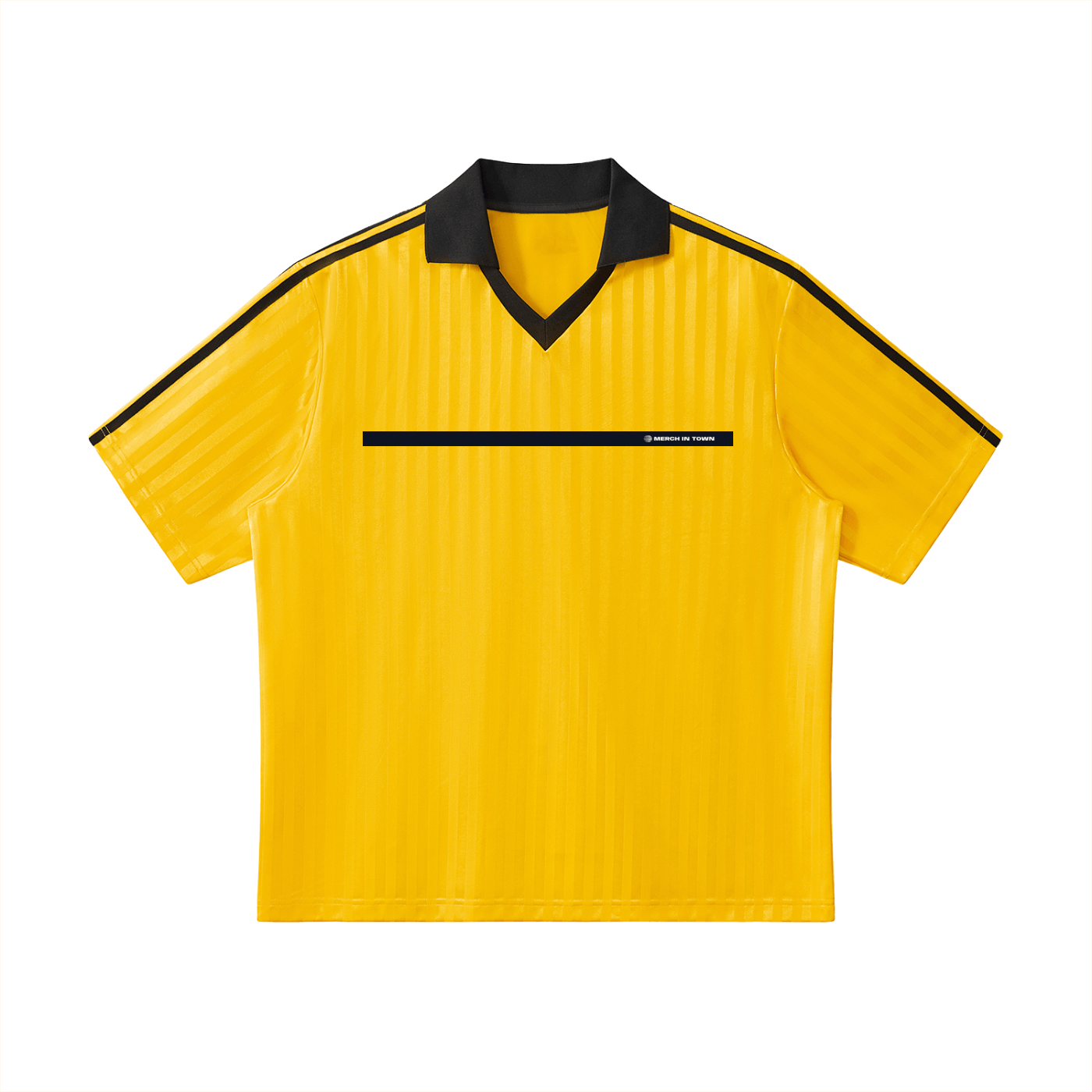 Vino Disco contrast collar striped soccer jersey, official Vino Disco merch.