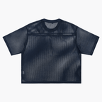 Blue mesh t-shirt on a white background