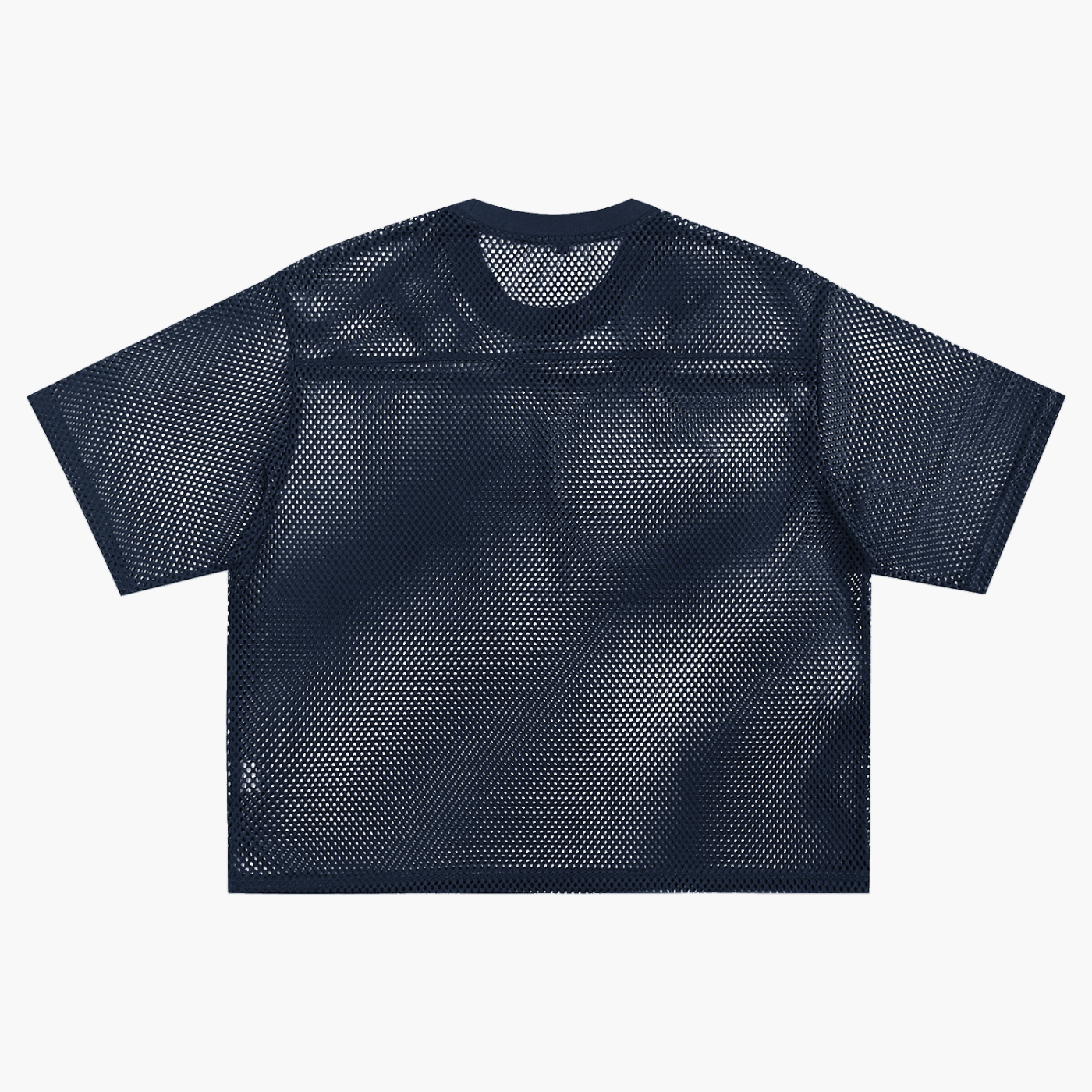 Blue mesh t-shirt on a white background