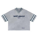 Guillaume Michaud unisex boxy striped soccer jersey, official NSFW merch.