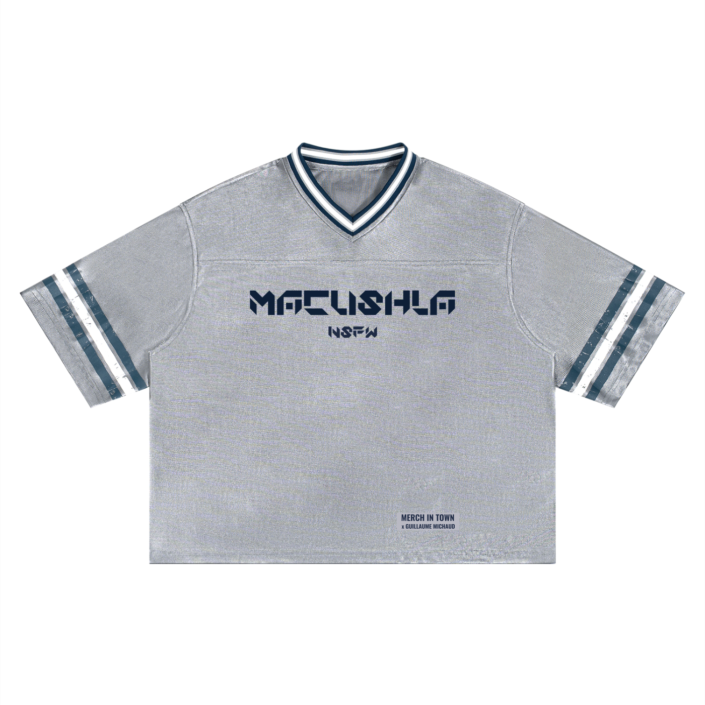 Guillaume Michaud unisex boxy striped soccer jersey, official NSFW merch.