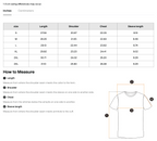 Size chart for the CLAiRE Snow Washed Oversized Cotton T-Shirt with measurements by size.