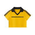 Vino Disco contrast collar striped cropped jersey, official Vino Disco merch.