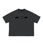 Merch in Town Classic Loose Boxy Tee in Black on a white background, front view.