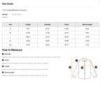 Size chart for the Merch in Town Color Block Short Sleeve Shirt with measurements in inches.