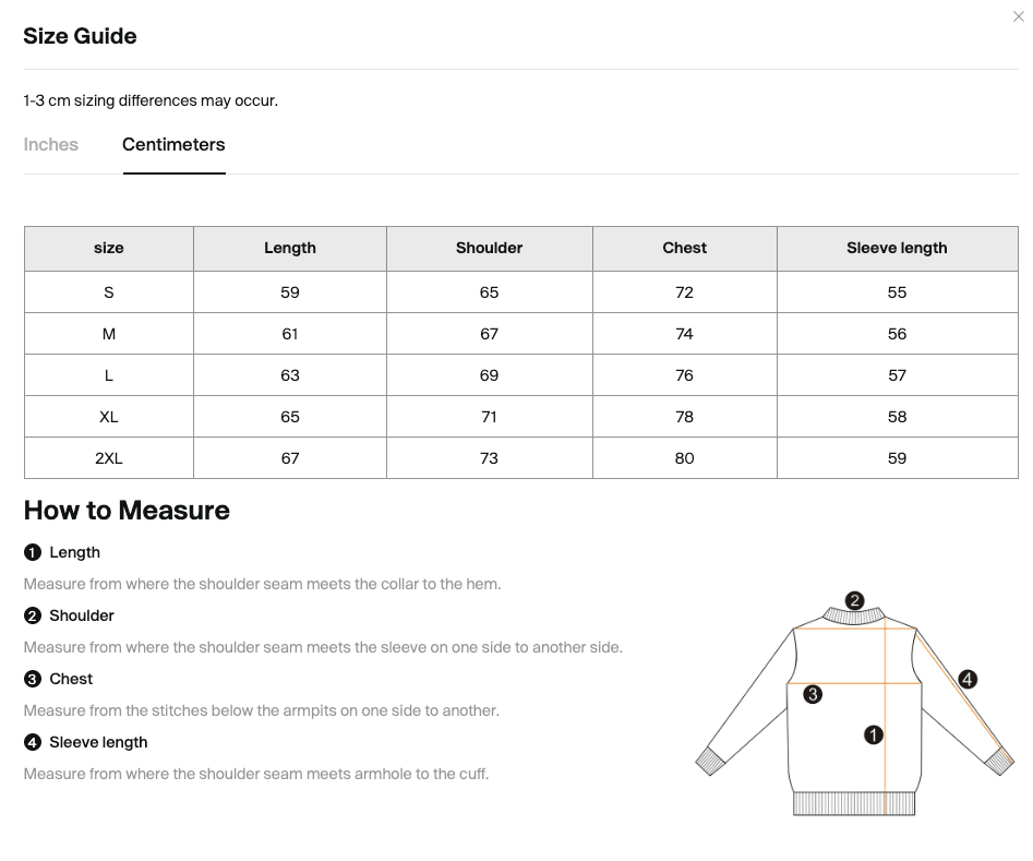 Size chart for the Merch in Town Essential Oversized Boxy Fit Fleece Hoodie with measurements in inches and centimeters, including how-to-measure instructions.