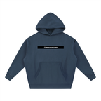 Merch in Town Essential Oversized Boxy Fit Fleece Hoodie in Navy Blue on a white background, front view.
