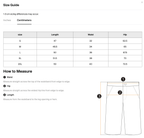 Size chart for the Merch in Town Heavyweight Leopard Drawstring Shorts with measurements in inches and centimeters, including how-to-measure instructions.