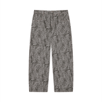 Merch in Town Vintage Wash Leopard Wide Leg Jeans in Leopard Gray on a white background, front view.