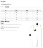 Size chart for the Merch in Town Vintage Wash Leopard Wide Leg Jeans with measurements in centimeters.