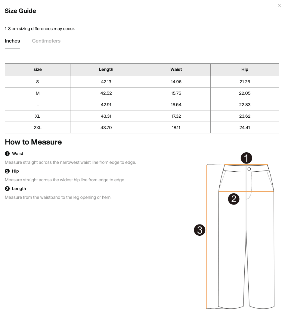 Size chart for the Merch in Town Vintage Wash Leopard Wide Leg Jeans with measurements in inches.