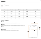 Size chart for the Merch in Town Leopard Print Boxy T-Shirt Y2K with measurements in inches.