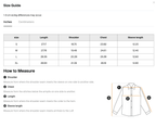 Size chart for the Merch in Town Vintage Wash Drop Shoulder Lyocell Shirt with measurements in inches and centimeters, including how-to-measure instructions.