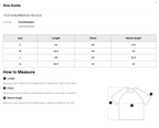 Size chart for the Merch in Town Women's Mineral Wash Raglan Crop T-Shirt with measurements in centimeters.