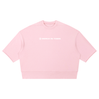 Merch in Town Mineral Wash Boxy Raw Edge T-Shirt in Pink on a white background, front view.