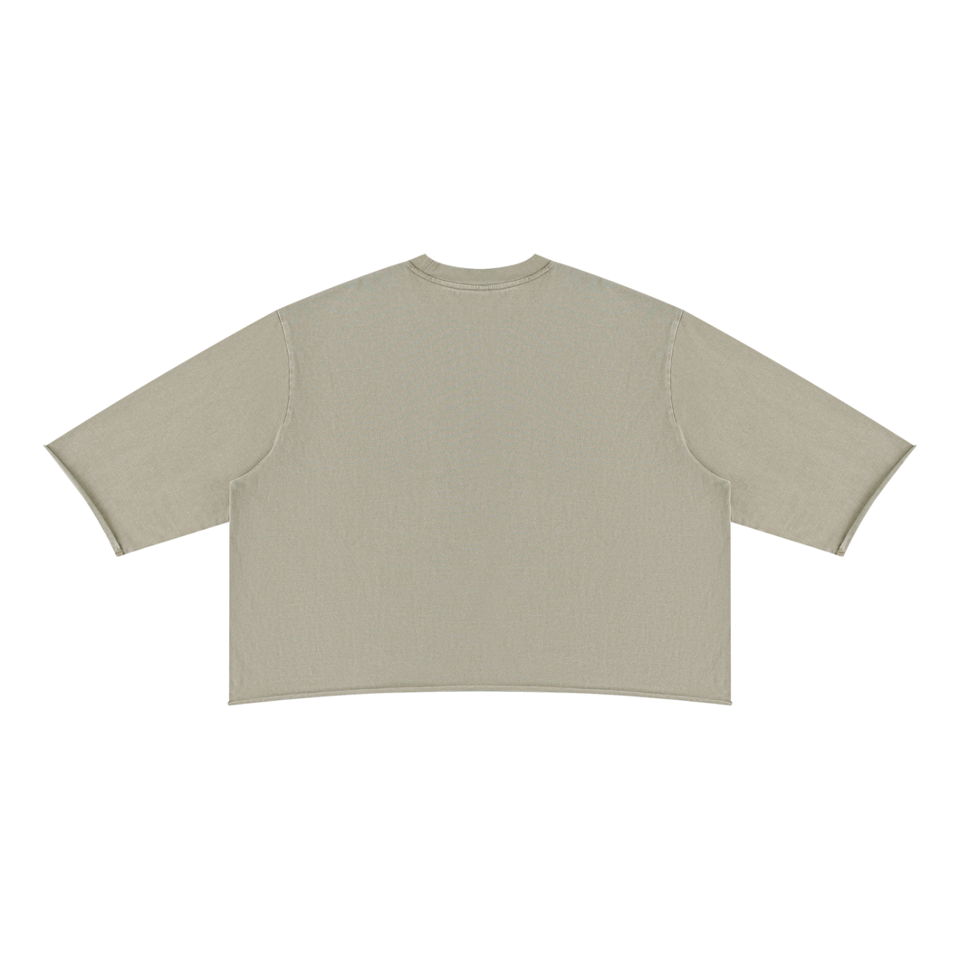 Merch in Town Mineral Wash Raw Hem Boxy T-Shirt in Apricot on a white background, back view.