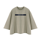 Merch in Town Mineral Wash Raw Hem Boxy T-Shirt in Apricot on a white background, front view.