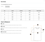 Size chart for the Merch in Town Mineral Wash Raw Hem Boxy T-Shirt with measurements in centimeters.