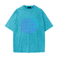 Merch in Town Heavyweight Snow Washed T-Shirt with Vintage Aesthetic in Sky Blue on a white background, front view.