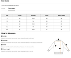 Size chart for the Merch in Town Mineral Wash Short Sleeve Hoodie with measurements in inches.