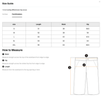 Size chart for the Merch in Town Striped Loose Fit Shorts with measurements in centimeters.