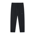 Merch in Town Lightweight Tapered Track Pants in Black on a white background, front view.