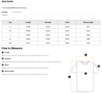 Size chart for the Merch in Town Vintage Wash Sunfade Boxy Waffle T-Shirt with measurements in inches.