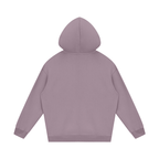 Salon Daomé ash purple streetwear fleece hoodie on a white background, back view.