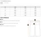 Size chart for the Salon Daomé mineral wash raw edge shorts with measurements in inches.