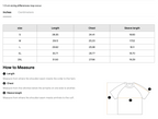 Size chart for the Salon Daomé mineral wash raw edge t-shirt with measurements in inches.